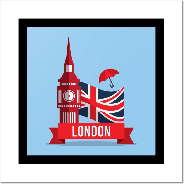 Blue London Wall Art by ACH PAINT